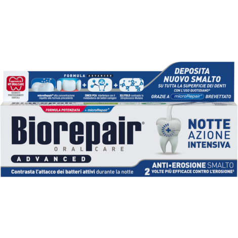 Зубна паста Biorepair Advanced Night "Інтенсивне нічне відновлення" без фтору, 75 мл