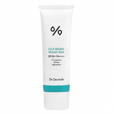 Сонцезахисний веганський крем з центелою азіатською SPF50+ PA++++ Dr.Ceuracle Cica Regen Vegan Sun, 50 мл