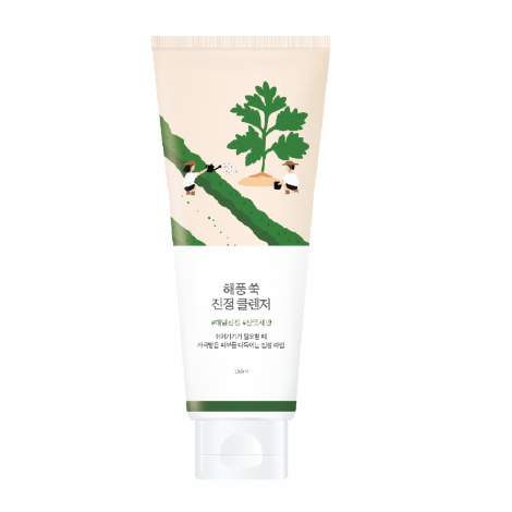 Заспокійлива очищуюча пінка з морським полином ROUND LAB MUGWORT Calming Cleanser, 150 мл