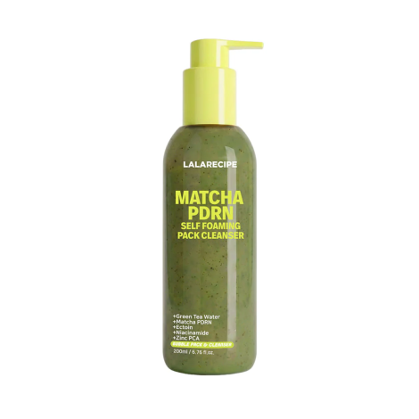 Пінка для вмивання Lalarecipe Matcha PDRN Self-Foaming Pack Cleanser, 200 мл