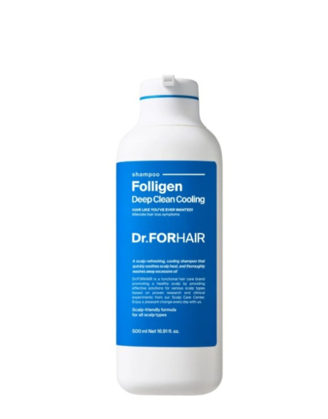 Глибокоочищаючий шампунь з ефектом охолодження Dr.Forhair Folligen Deep Clean Cooling Shampoo, 500 мл