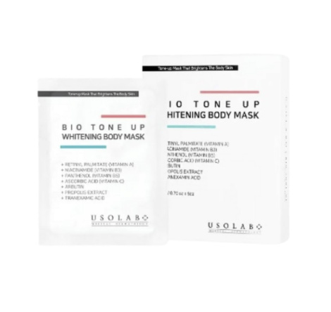 Освітлююча маска для тіла з арбутином та глутатіоном USOLAB Bio Tone Up Whitening Body Mask, 20 мл