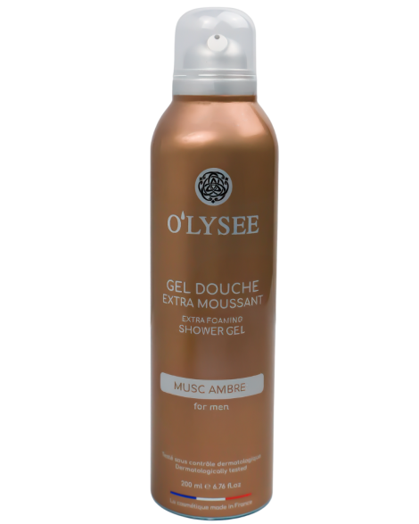 Гель-піна для душу для чоловіків з мускусним ароматом O’LYSEE Musc Ambré extra foaming shower gel, 200 мл