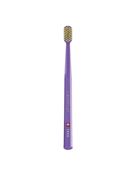 Зубная щетка Curaprox CS 1560 Soft, D 0,15 мм  (фиолетовая щетка/ салатовая щетина)