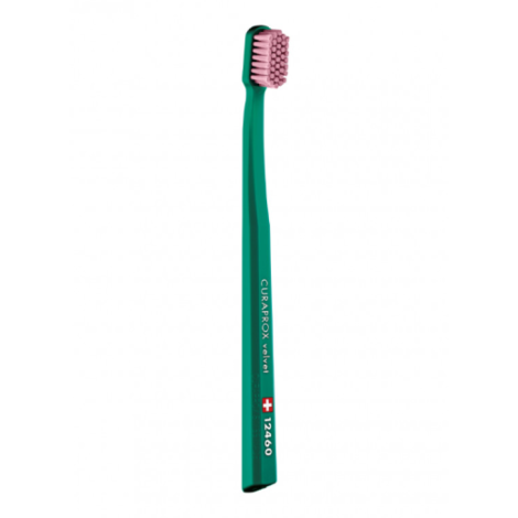 Зубна щітка Curaprox CS 12460 VELVET (щітка темно-зелена/щетина рожева)