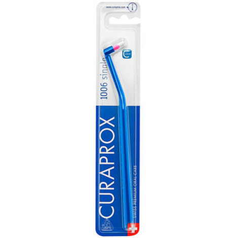 Монопучкова щітка Curaprox CS 1006 SINGLE & SULCULAR  (щітка синя/ щетина рожева), 6 мм
