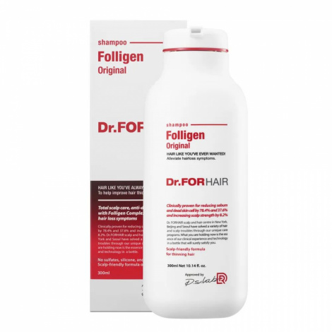 Зміцнюючий шампунь проти випадіння волосся Dr.FORHAIR Folligen Shampoo, 300 мл