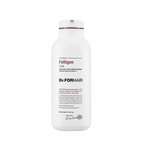 Шампунь для сухого та пошкодженого волосся Dr.FORHAIR Folligen Silk Shampoo, 300 мл