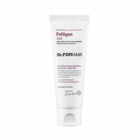 Шампунь для сухого та пошкодженого волосся Dr.FORHAIR Folligen Silk Shampoo, 70 мл