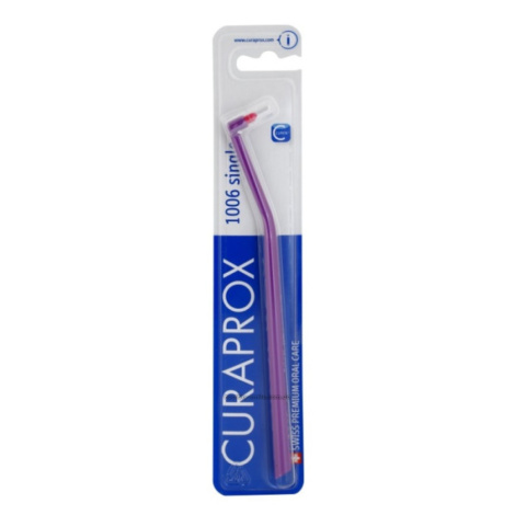 Монопучкова щітка Curaprox CS 1006 SINGLE & SULCULAR (щітка фіолетова /щетина рожева), 6 мм