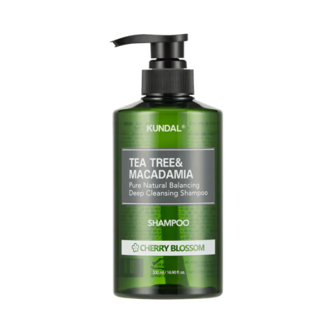 Шампунь балансуючий "Вишневий Цвіт" Kundal Tea Tree & Macadamia Deep Cleansing Shampoo Cherry Blossom, 500 мл