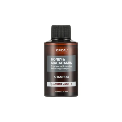 Шампунь відновлюючий "Амбра Ваніль" Kundal Honey & Macadamia Nature Shampoo Amber Vanilla, 100 мл